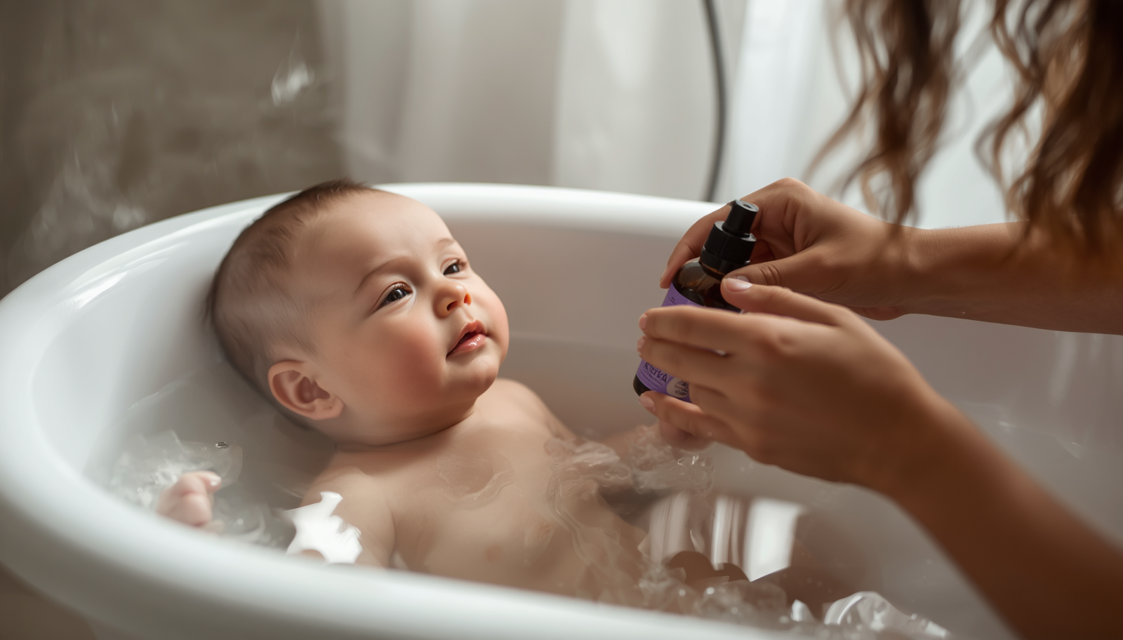 Texas mom baby warm bath therapy bedtime routine